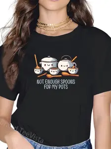 100% Cotton Not Enough Spoons For My Pots POTS Syndrome Quote T-Shirt