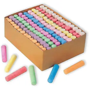 Giant Box of Jumbo Sidewalk Chalk, 126 Pieces, 9 Colors - Bulk Set Color Splash Outdoor Colored Chalk for Kids and Toddlers Ages 3+, Non-Toxic