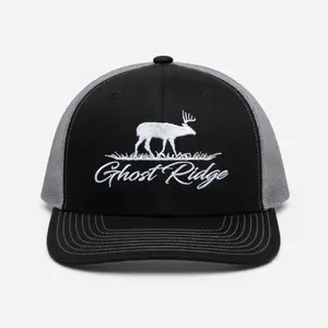 Richardson 112 Trucker Hat Olive Green – Ghost Ridge Deer Embroidered Snapback Cap, Adjustable Mesh Back Outdoor Hunting Style Hat for Men & Women, Classic Streetwear Fit Trending US