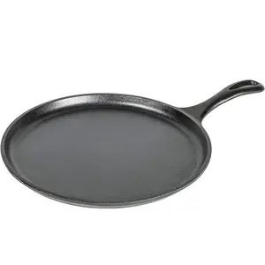 Lodge L9OG3 Cast Iron round Griddle, Pre-Seasoned, 10.5-Inch Lodge Logic