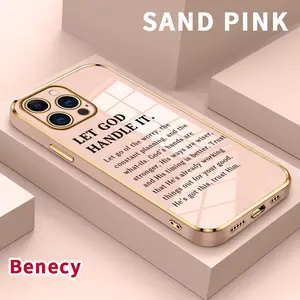 Plating Mobile Phone Case for iPhone 17 15 Pro Max 16 14 Plus 13 12 11 X XS Max XR Divine Trust Invocation Printed Soft Silicone TPU Glossy Anti-oil Protective Cover