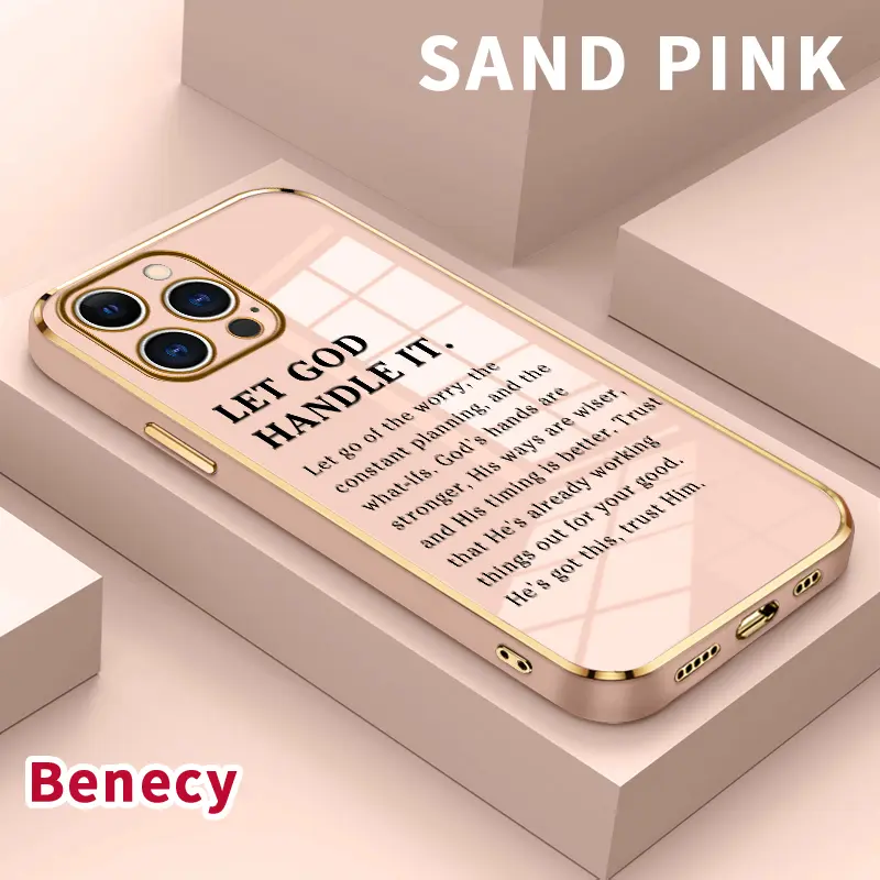 Glossy Plating Soft Silicone TPU Casing for iPhone 11-17, X, XS Max, XR, 14 Plus - Divine Trust Invocation Printed, Anti-Oil, Shockproof Protection for Smartphone Handheld Devices