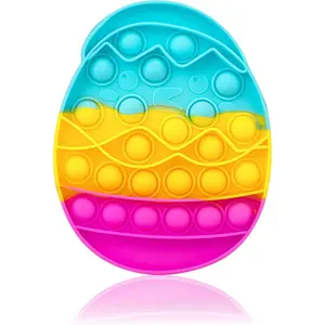 Easter Fidget Toys for Kids Girls Boys,Cute Eggs Push Bubble Sensory Toy Basket Stuffers Toddler Adult Stress Relief Silicone Autism Fidgets Birthday Gifts for Travel Cars Classroom Party Office