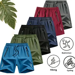 Men's Athletic Sports Shorts - Breathable Quick-Dry Technical Tennis-Themed Summer Fitness Running Bottoms with Pockets, for Gym & Tennis Use, Sporty Design