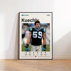 Football PosterLuke Kuechly Poster, Carolina Panthers Poster, NFL Poster, Sports Poster, NFL Fans, Football Poster, NFL Wall Art, Sports Bedroom Posters