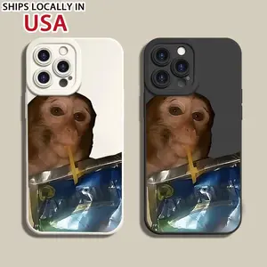 Cute Monkey Pattern Phone Case,TPU Soft Silicone,Fully Protected and Shockproof For iPhone16 15 15Pro Max 14 14Pro 13 12 11 X 16promax Funny Clown Men