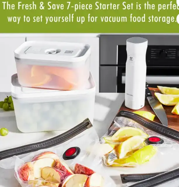ZWILLING Fresh & Save 7-pc Vacuum Sealer Machine Starter Set, Sous Vide Bags, Meal prep, Airtight Containers Outdoor Hanging Lights Outdoor Decorative Lights Patio Lighting