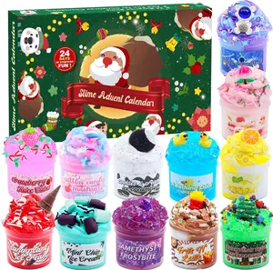 Valentine Day Gift Slime Advent Calendar, 24 Day Countdown Calendars with Slime Kit Gifts for Kids Teens Girls Boys