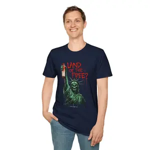 Fourth of July Statue of Liberty Free Graffiti 'Land of the Free?' T-Shirt | Political Satire