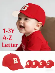 1PC Adjustable Baby Boy Baseball Cap, Unisex Sun Hat for Daily Casual Wear, 26 Letter A-Z Design, Suitable for Ages 1-3