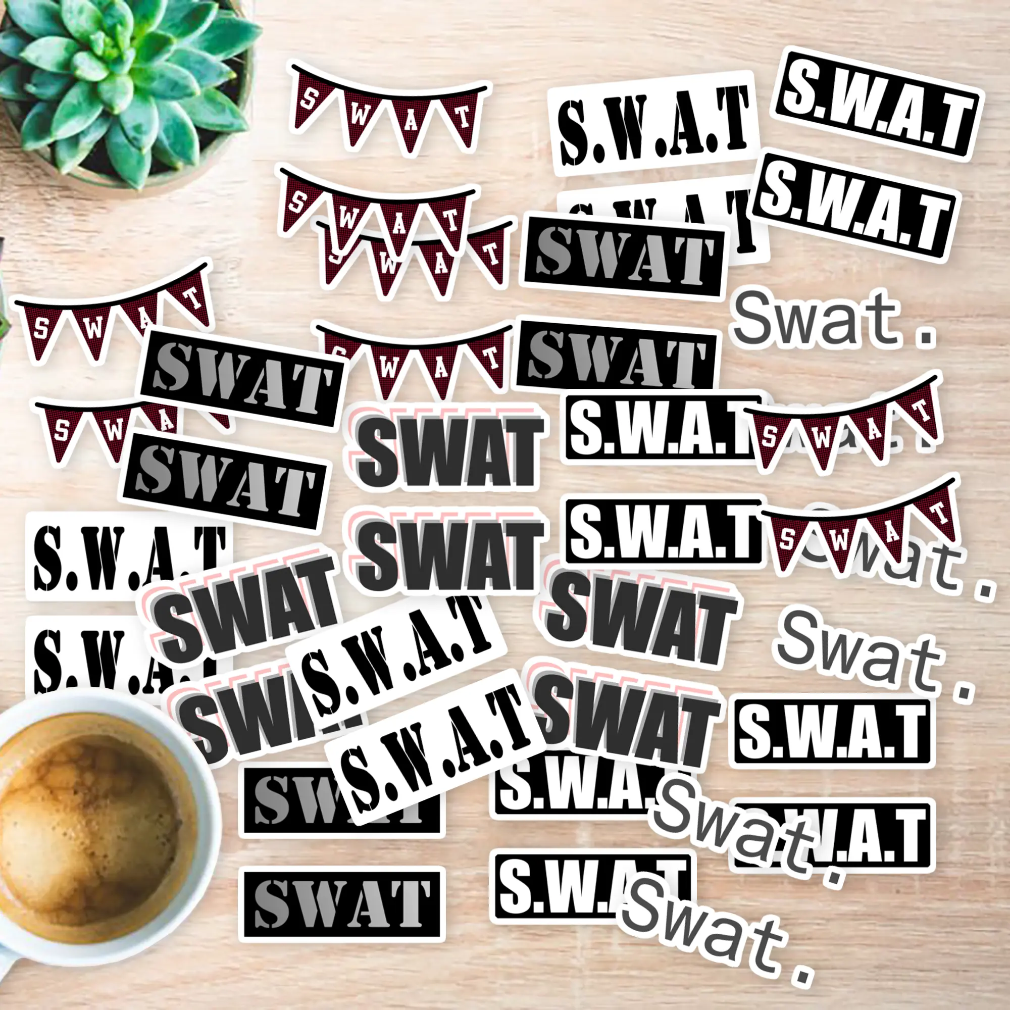 Stickers Pack 20 Pcs Swat Bike Bottle Skateboard Aesthetic Car Water Colorful Vinyl Waterproof Bumper Luggage Laptop Guitar