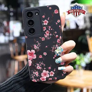 A Pink Plum Blossom Phone Case Suitable for The Entire Samsung A Series, Including A54, A52 Soft Case, A13 Matte Finish, S24 Full Coverage, S20Fe/S21Plus/S22/S22 Ultra, And Compatible with Galaxy . Protective Shockproof Protector Protection
