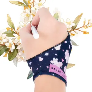 X-KSP02  Artist Drawing Glove, Two-Finger Digital Art Glove for Drawing Tablet/Pen Display/Monitor Cute Rabbit Print Universal for Right and Left Hand, M Blackpink Color