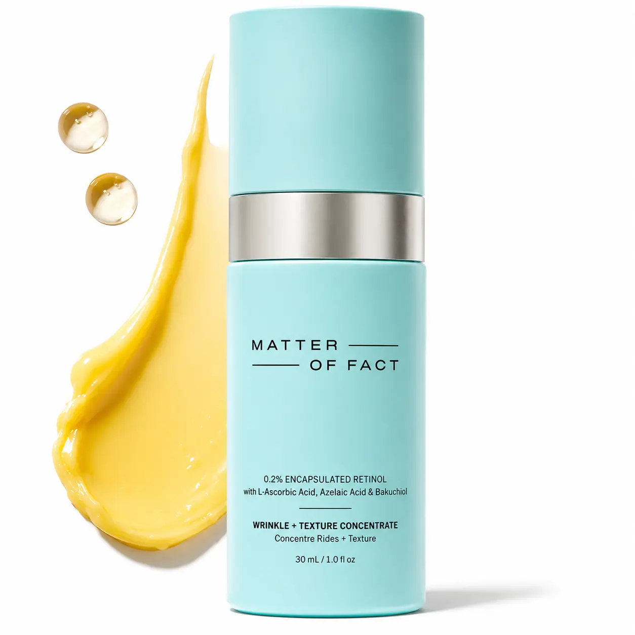 MATTER OF FACT Wrinkle + Texture Concentrate Anti-Aging Skincare Serum with Retinol, Vitamin C & Azelaic Acid for Smoother, Radiant, Dry Skin Repair, 30mL/1.0 Fl Oz