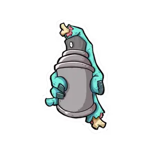 Zombie Graffiti hand die cut sticker