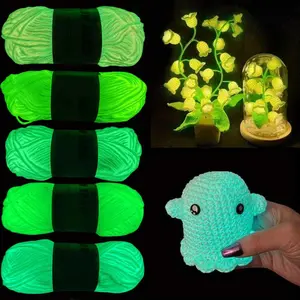 Glow Knitting Yarn, 1 Roll/2 Rolls Luminous Thread for Knitting, Suitable for Crochet Sewing Glow Knitting Yarn, 1 Roll/2 Rolls Luminous Thread for Knitting, Suitable for Crochet Sewing