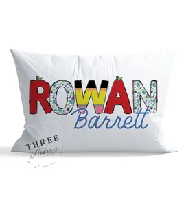 ABC Pillow Case Personalized, Kid pillowcases, Name Pillow case, Standard Size Pillow Cover, Pillows Cases, Slumber Party Pillow