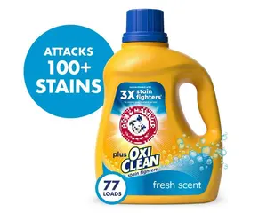 ARM & HAMME Plus OxiClean Stain Fighters Liquid Laundry Detergent, Fresh Scent, 100.5 fl oz, 77 Loads