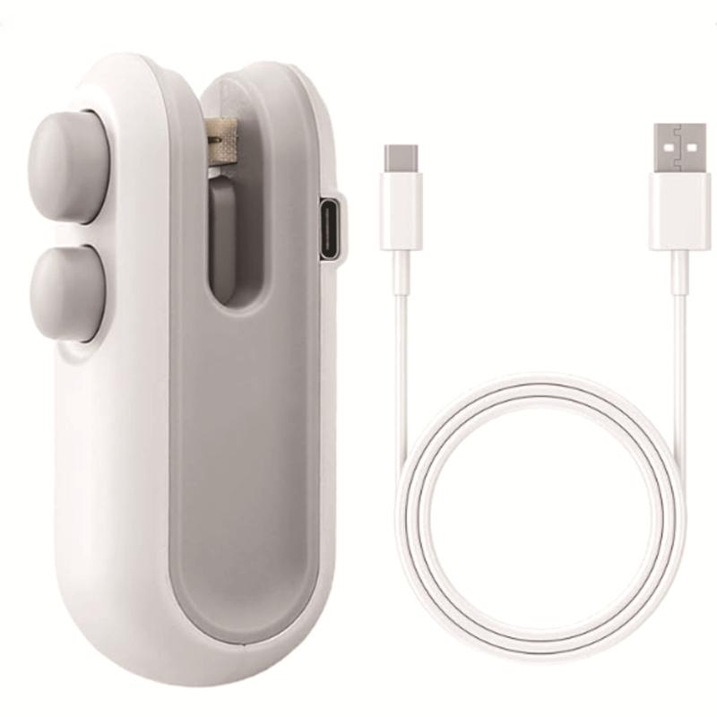 Mini Bag Sealer, 2025 Upgrade 2 in 1 Magnetic Food Sealer, Small 2 in 1 Rechargeable Magnetic Snack Sealer Household Mini, Heat Sealer with Cutter USB Rechargeable for Kitchen