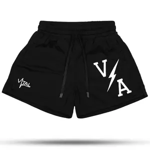 Combat Mesh Shorts 5" - Black/White Bolt Unisex