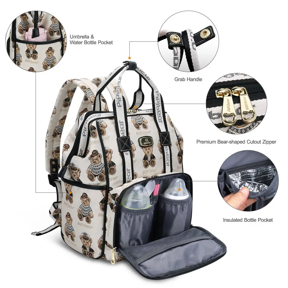 Hafmall- Diaper Bag Backpack Multifunctional Backpack, Fashionable and Cute Travel Backpack, New Mommy Bag for Mom and Dad, Comes with Diaper Pad, wor