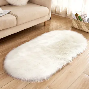 A minimalist style oval long carpet - Fluffy Modern Rug, soft and sticky home decoration, suitable for living rooms, bedrooms, and reading corners, perfect for Christmas, Thanksgiving, and winter warm indoor upgrades