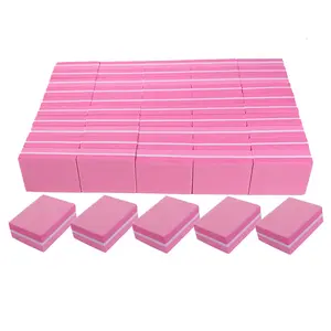 Nail Buffers (50 Pack), Mini Buffer Block Nail File for Acrylic Nails and Natural Nails, 100/180 Grit Nail Buffer Block Bulk Buffing Blocks for Nail Buff Professional Manicure File Blocks Set Pink
