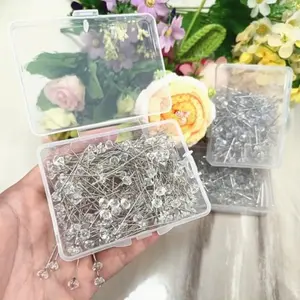 50/100/200 Piece Diamond Bouquet Pins, Decorative Wedding Flower Pins, Long Straight Head Pins for Sewing, Embroidery, Crafts, Dressmaking, Sewing Supplies Crafts
