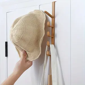 1pc Over The Door Hook Hanger, 5-Hook Plastic Organizer Rack For Coats, Hats, Robes, Shirts, Belts, Bags, Towels, Closet And Bathroom