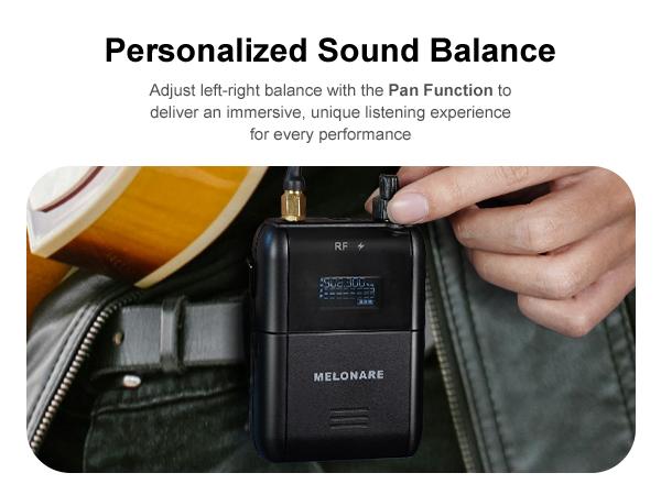 Wireless in-Ear Monitor System, Auto Scan IEM System Stereo w/Bodypack Receiver & Earphones, 50 Tunable Frequencies 164ft Range, in Ear Monitors for Musicians, Bands, Studio (SD-2-1R)