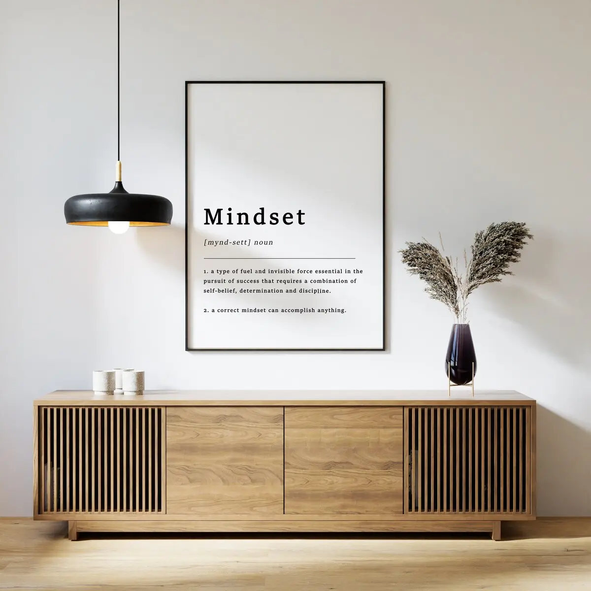 Definition of Mindset Quote Poster Print, Psychology Poster, Motivational Print, Gift for Entrepreneur,No frame