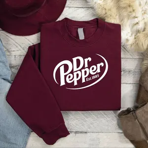 Dr Pepper Est 1885 Sweatshirt, Soda hoodie, Cute Dr Pepper Shirt, Soda Lover Gift, Dr. Pepper Crewneck Sweatshirt, Dr Pepper Soda Sweater