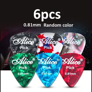 6Pcs Alice Guitar Picks, Colorful High Quality Durable Celluloid Plectrums For Acoustic Electric Guitar Ukulele Musical Instrument Accessories