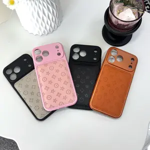 Luxury Leather PhoneCase for iPhone 17 Pro Max 16 15 14 Pro Max Series, TPU Shockproof Protective Cover withAnti-Scratch, Non-Slip & Full Camera LensProtection,for both men and women.17 promax case/ 16 plus case/15 pro max case