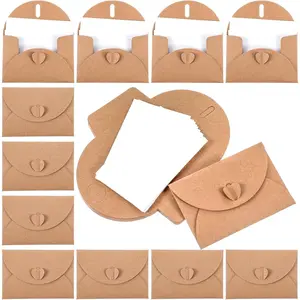 25 count Mini Cards with Envelopes, Small  Card Envelopes with Heart Clasp Cute Envelopes  Card Holders for Business Cards Greeting Cards Wedding Favors (4.1 x 2.8 inch)