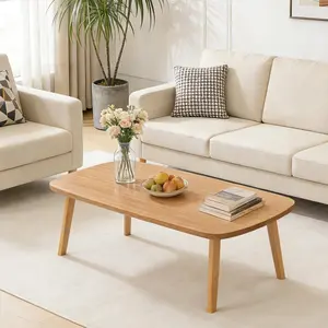 Wooden Foldable Coffee Table, Foldable Laptop Table for Small Spaces, Low Study Table for Sitting on The Floor for Living Room Bedroom Home Office Apartment Dorm 39.4x19.7in Natural