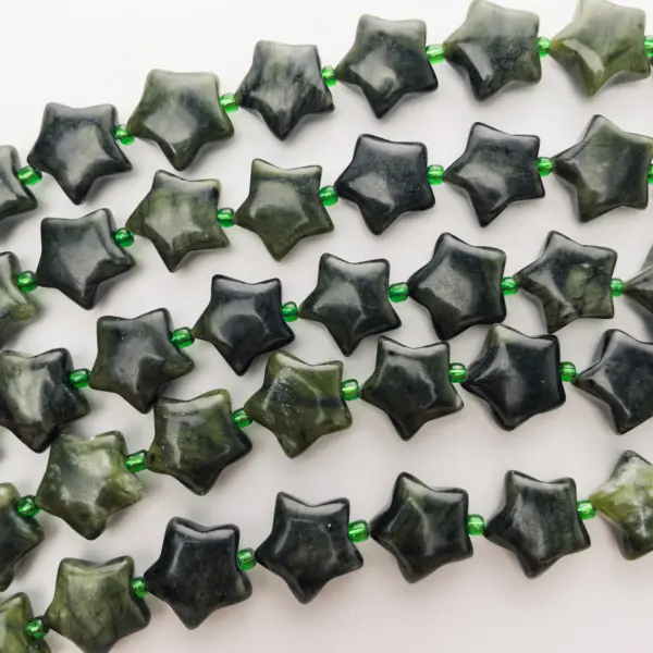 Natural Black Net Stone Star Necklace for Adults, Moody Art Lovers - Abstract Soul Jewelry for Artistic Expression