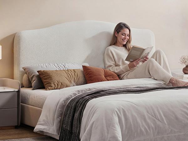 Pinmoco Upholstered Headboard for Bed, Height Adjustable and Memory Foam Arc-shaped Head Board【Headboard Only】 Pinmoco Upholstered Headboard for Bed, Height Adjustable and Memory Foam Arc-shaped Head Board【Headboard Only】