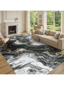 【Christmas Gift】Modern Abstract Machine Washable Living Room Rug Non Slip Low Pile Colorful Area Rugs For Bedroom Stain Resistant Contemporary Soft Accent Carpet For Bedroom Dining Room KitchenTable Home Decor