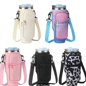 40 oz tumbler with strap and pocket