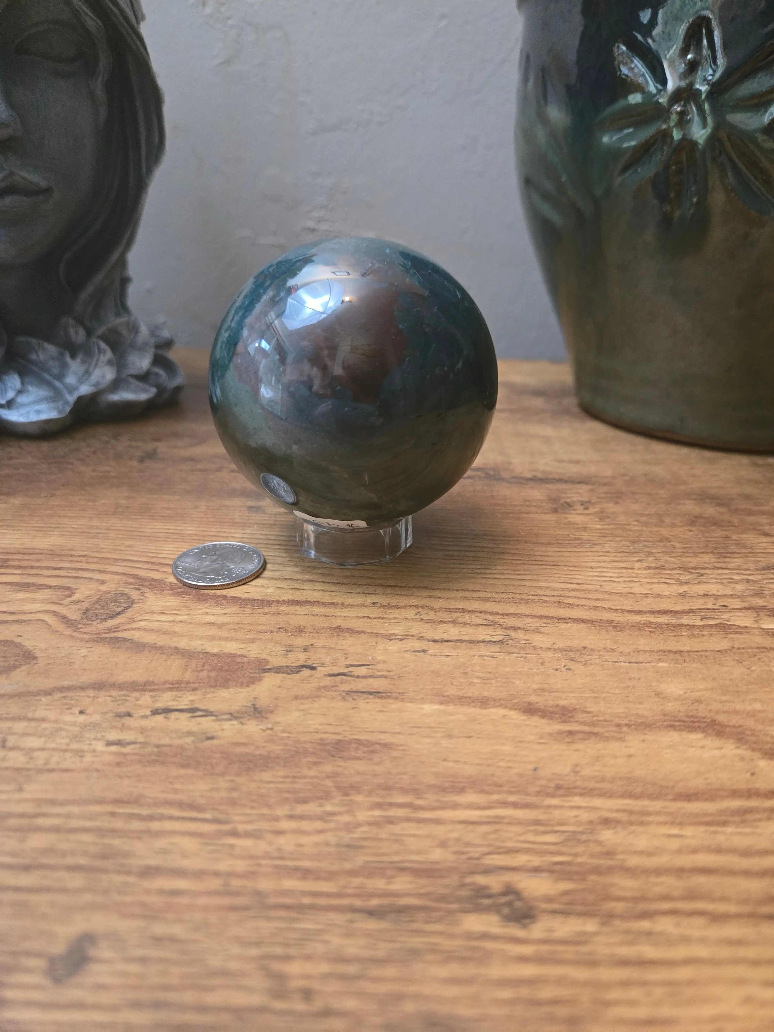 Polished Ocean Jasper Sphere with Distinct Orbicular Patterns - Agate Crystal from Madagascar to Manage Change, Highlight Nature's Cycles & Foster Self-Responsibility, Fosters Self-Responsibility, Highlights Nature's Cycles, Interconnectedness, Manages Ch