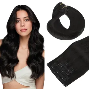 Hotbanana Real Human Hair Clip In Hair Extensions 120g 14–24 Inch Invisible Glueless Extension for Natural & Fuller Volume