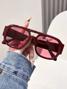 Trendy Large Frame Sunglasses for All Seasons, Uv400 Protection, Ideal for Street Style, Daily Wear, Vacation & Travel, Trendy Casual Sunglasses