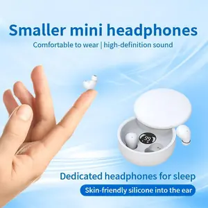Ausbilew Mini Invisible Bluetooth Headphones Ultra-Thin Noise Cancellation Stereo Sound Chargeable Earbuds for Work & Sleep Comfortable Fit - Audio Charging