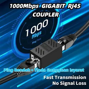 Low Latency No Attenuation Rj45 Coupler, Straight Through Connector, Universal Extender for Home/esports/monitoring, Ethernet Extension Cable Adapter