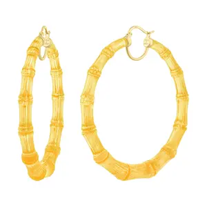 XL Honey Bamboo Hoop Earrings