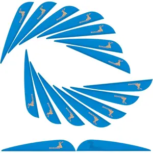 60 Pack 3 Inch Archery Vanes Drop-Shaped Fletching Fletches Plastic Vane for DIY Arrows Crossbow Bolts
