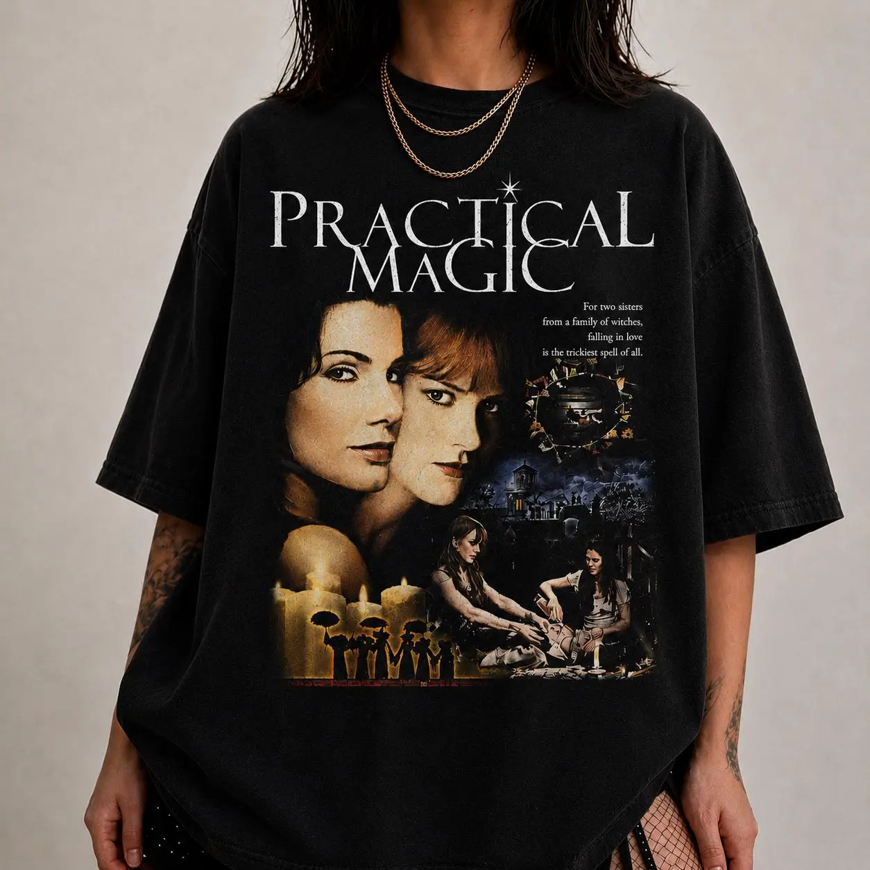 Practical Magic 90s Bootleg Graphic Tee - Comfort Colors Whimsigoth Spooky Shirt