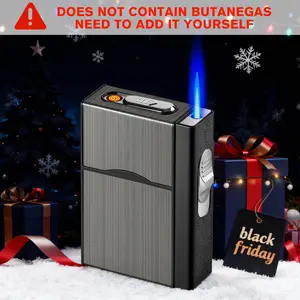 Outdoor Portable Rechargeable Weatherproof Lighter Case with USB Charging – Fits 20 Units, Tungsten Coil Igniter, Ideal for Camping(No Gas Included)