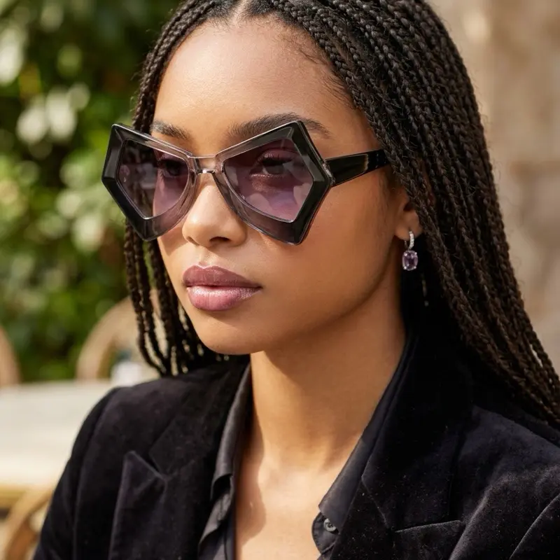 Retro Geometric Oversized Sunglasses – Bold Colorful Statement Fashion Shades